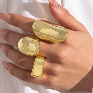 Elegant Gold-Tone Ring Set